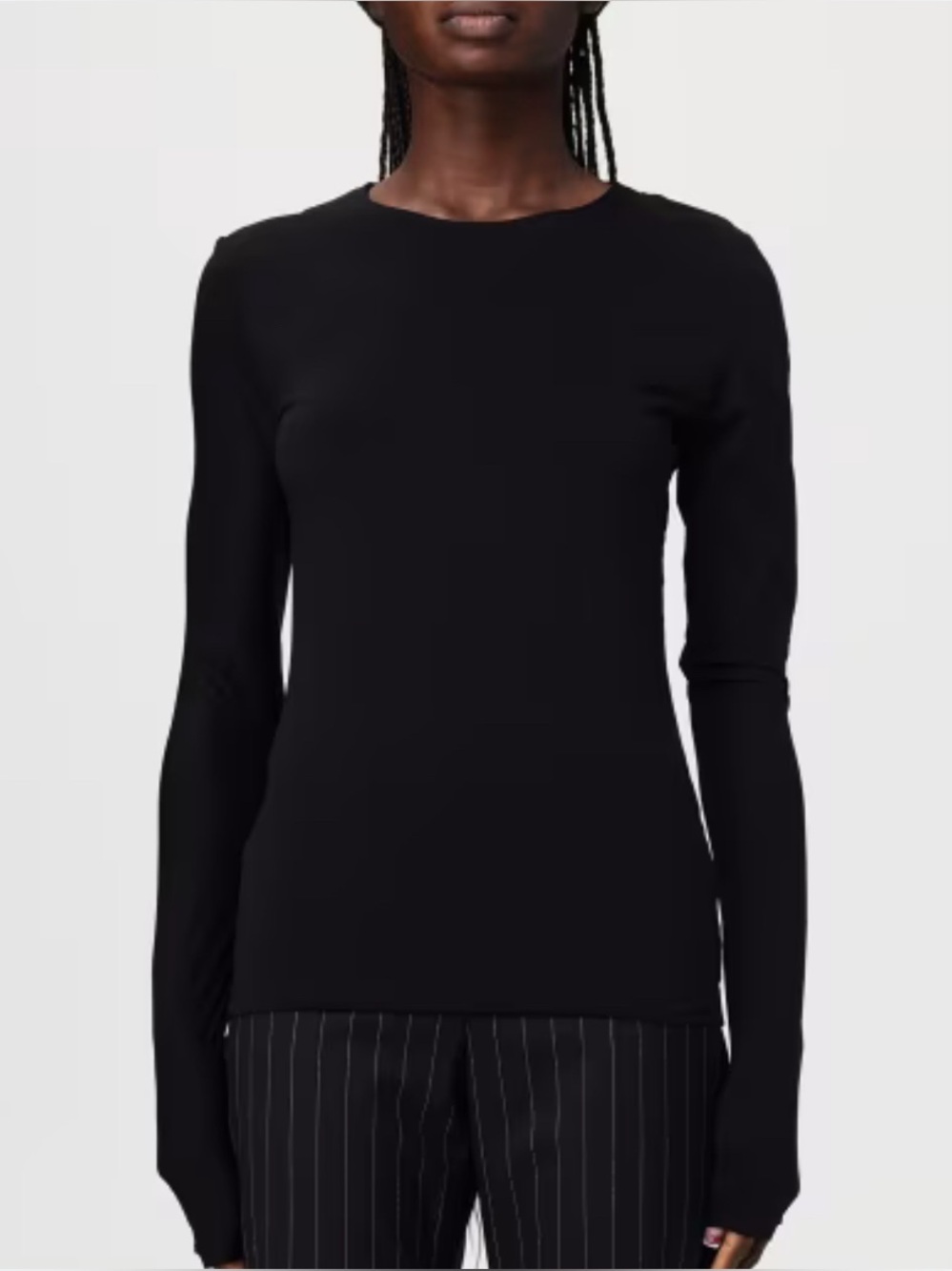 Sportmax Black Long-Sleeve Crewneck Top